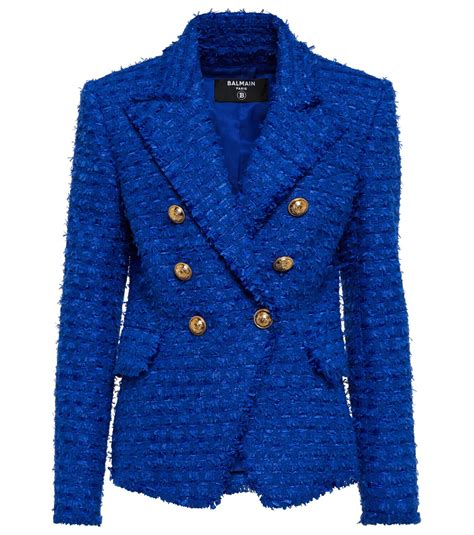 balmain double breasted jacket replica|balmain tweed blazer.